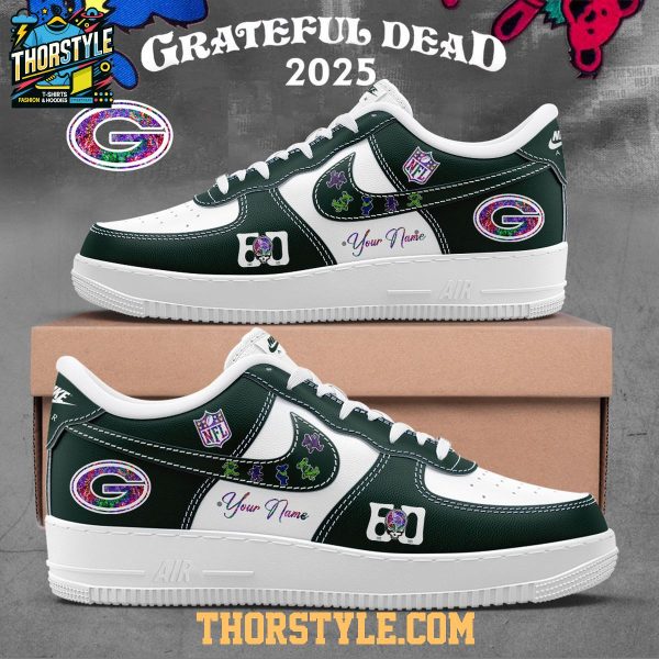 Green Bay Packers Grateful Dead 60th Anniversary Personalized Air Force 1 Shoes