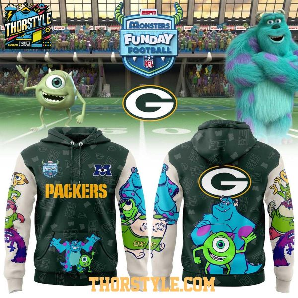 Green Bay Packers Monsters Inc. Funday Football 2025 X-mas Hoodie T-Shirt
