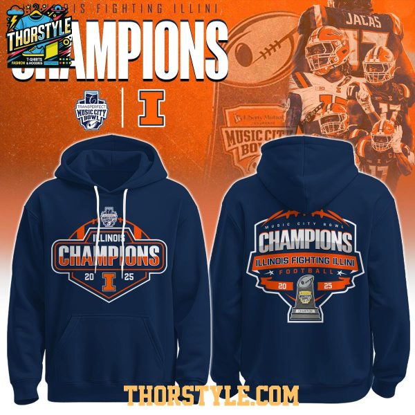 Illinois Fighting Illini Music City Bowl Champions 2025 Hoodie T-Shirt