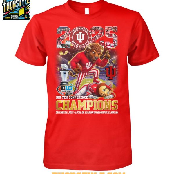 Indiana Hoosiers 2025-2026 Big Ten Champions Go Hoosiers T-Shirt