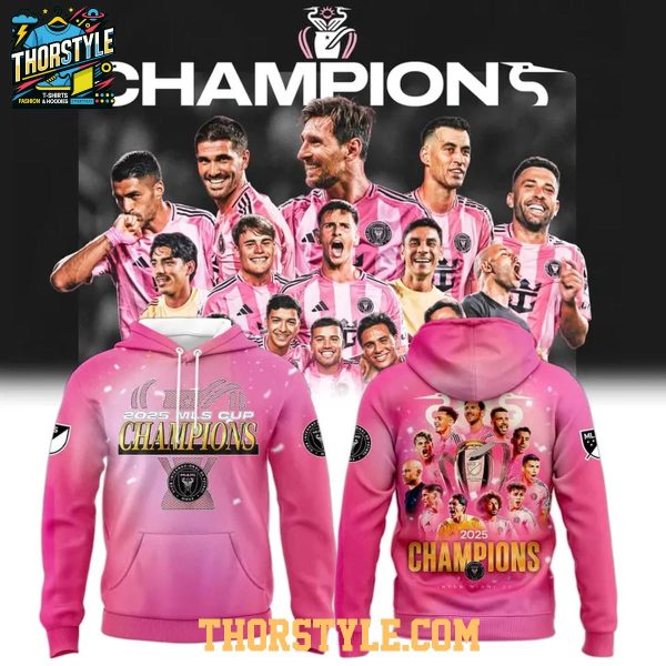 Inter Miami CF MLS Cup Champions 2025 New Era Hoodie T-Shirt