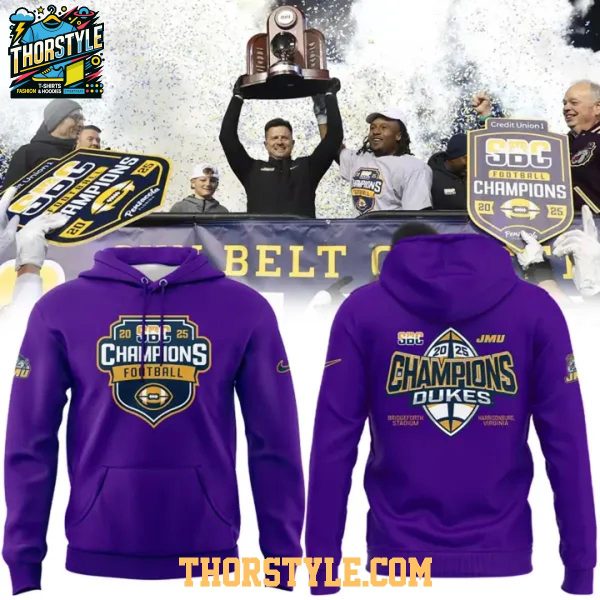 James Madison Dukes Sun Belt Champions 2025 Football Hoodie T-Shirt