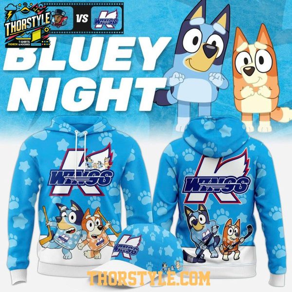 Kalamazoo Wings Bluey Nigh And Bingo Hockey 2025-2026 Hoodie T-Shirt