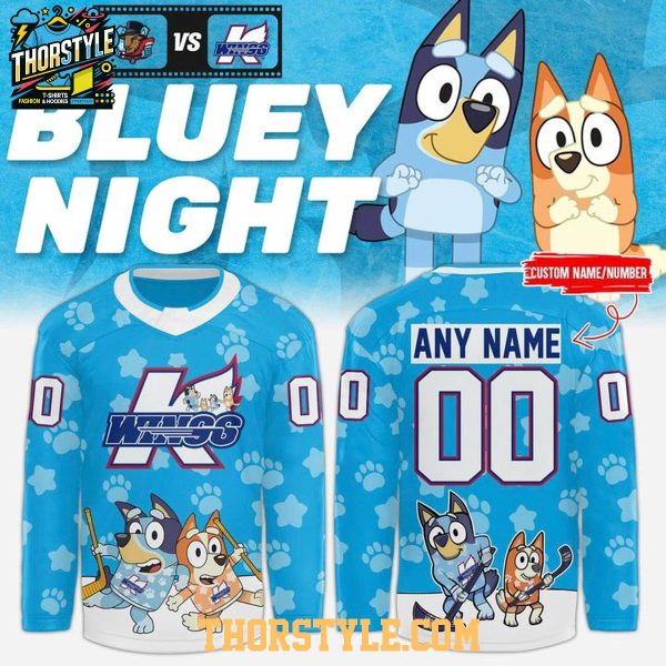 Kalamazoo Wings Bluey Night 2026 Personalized Hockey Jersey