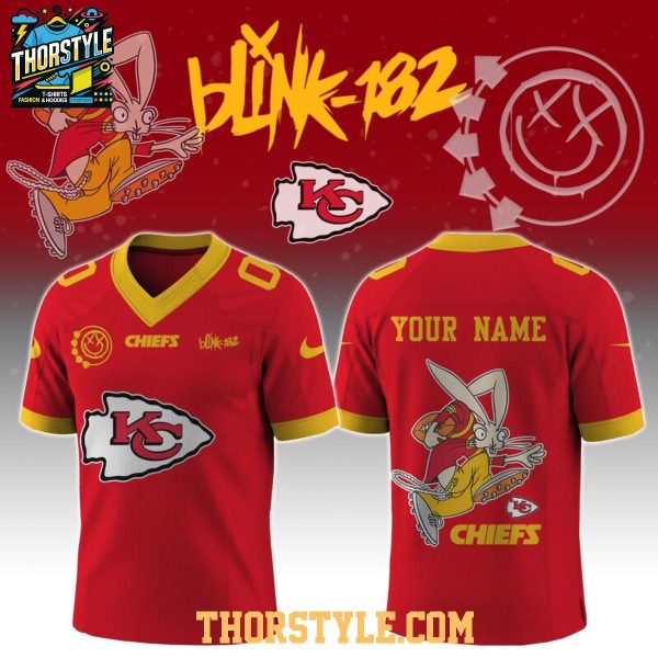 Kansas City Chiefs Blink-182 Missionary Impossible Personalized Football Jersey