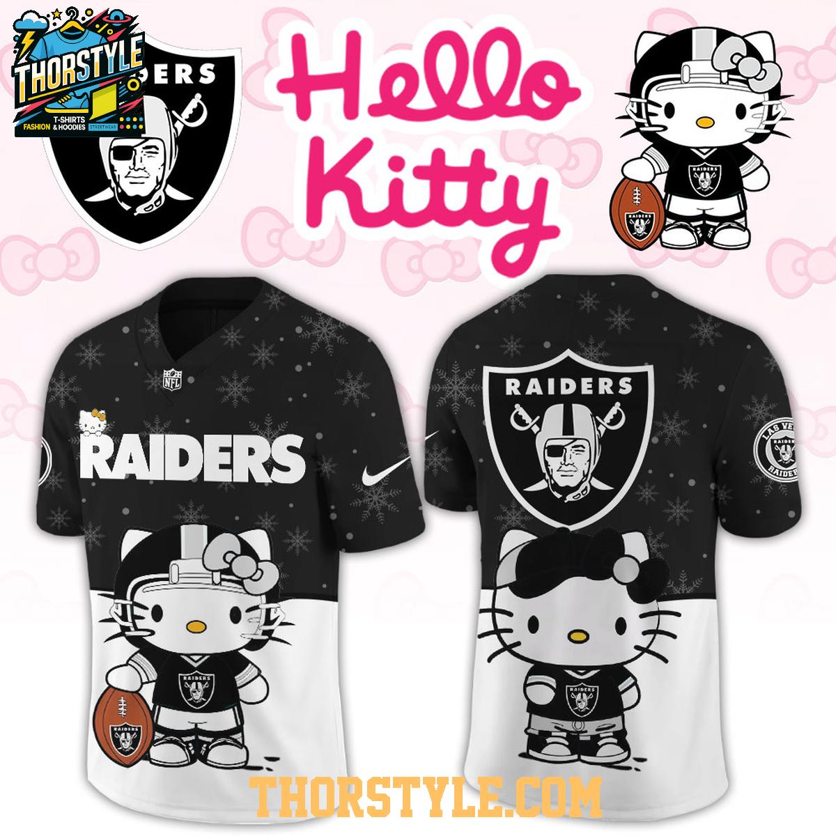 Las Vegas Raiders Hello Kitty Christmas Gameday 2025 Personalized Football Jersey Las Vegas Raiders Hello Kitty Christmas Gameday 2025 Personalized Football Jersey