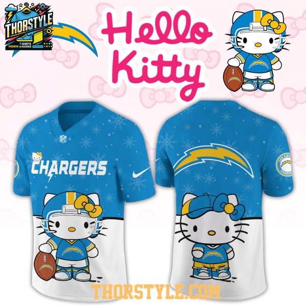 Los Angeles Chargers Hello Kitty Christmas Gameday 2025 Personalized Football Jersey