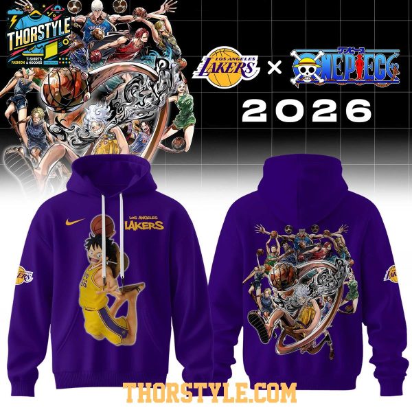 Los Angeles Lakers One Piece 2026 New Year Of Luffy Hoodie T-Shirt