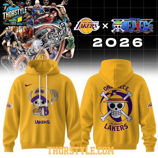 Los Angeles Lakers One Piece Straw Hat Pirates 2026 New Year Hoodie T-Shirt
