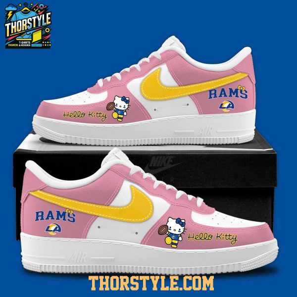 Los Angeles Rams 2026 Hello Kitty Celebrating Night Personalized Air Force 1 Shoes