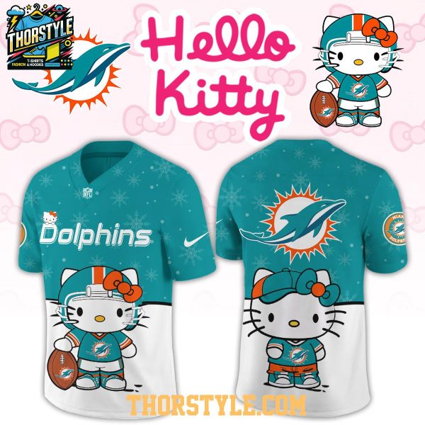 Miami Dolphins Hello Kitty Christmas Gameday 2025 Personalized Football Jersey