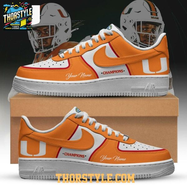 Miami Hurricanes Cotton Bowl Champions 2025-2026 Personalized Air Force 1 Shoes