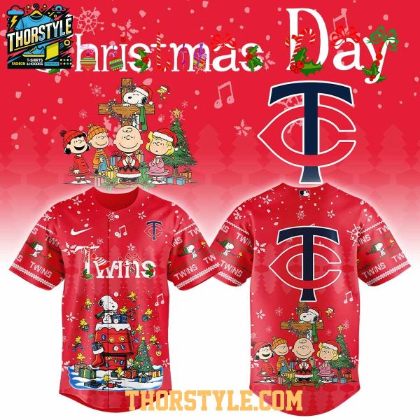 Minnesota Twins Snoopy Peanuts Friends Christmas Carol 2025 Baseball Jersey