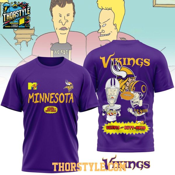Minnesota Vikings Beavis And Butt-Head 2025 Hoodie T-Shirt