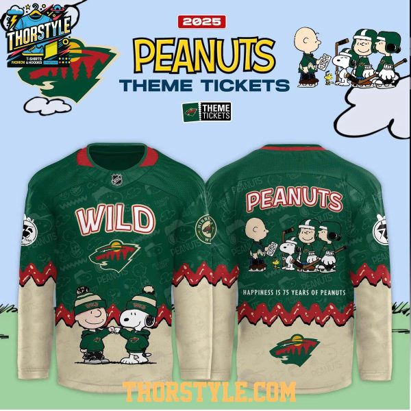 Minnesota Wild Peanuts Theme Tickets Snoopy 2025 Hockey Jersey