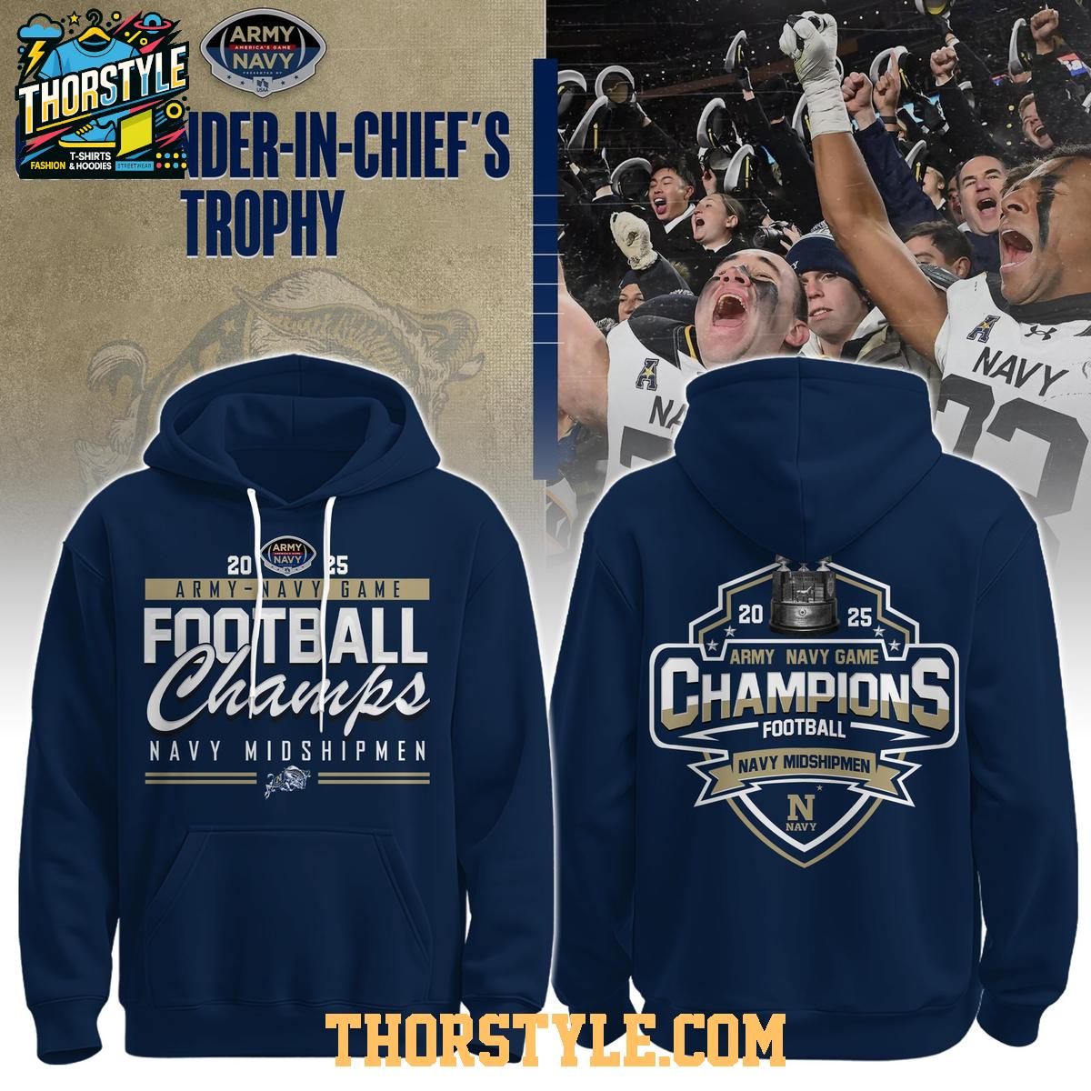 Navy Midshipmen Commander-In-Chief Champions 2025 Hoodie T-Shirt Navy Midshipmen Commander-In-Chief Champions 2025 Hoodie T-Shirt