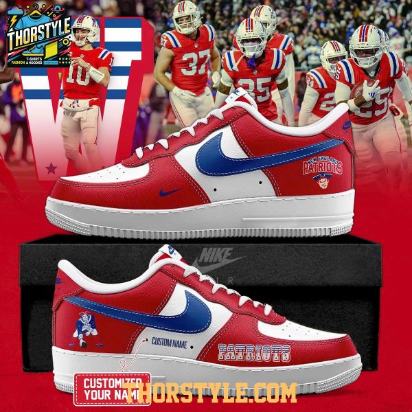 New England Patriots Red Throwback 2025 NFL Air Force 1 Shoes
