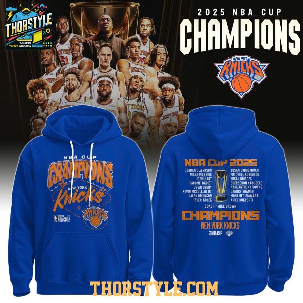 New York Knicks NBA Cup 2025 Champions All-Star Squad Hoodie T-Shirt