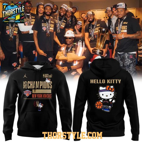 New York Knicks x Hello Kitty 2025 NBA Cup Champions X-mas Hoodie T-Shirt