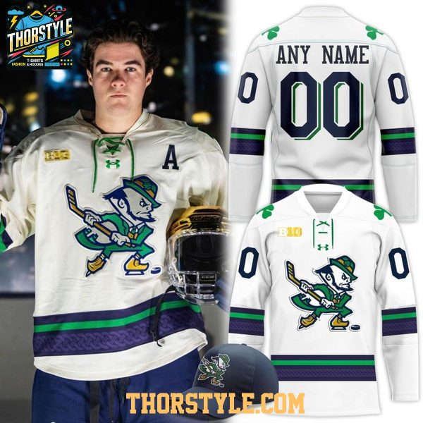 Notre Dame Fighting Irish Leprechaun Icon 2026 Personalized Hockey Jersey
