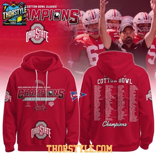 Ohio State Buckeyes Champions Goodyear Cotton Bowl 2025-2026 Hoodie T-Shirt
