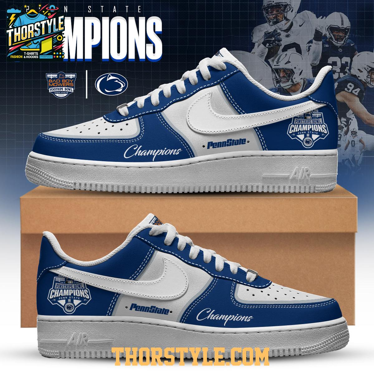 Penn State Nittany Lions Pinstripe Bowl Champions 2025 Air Force 1 Shoes Penn State Nittany Lions Pinstripe Bowl Champions 2025 Air Force 1 Shoes