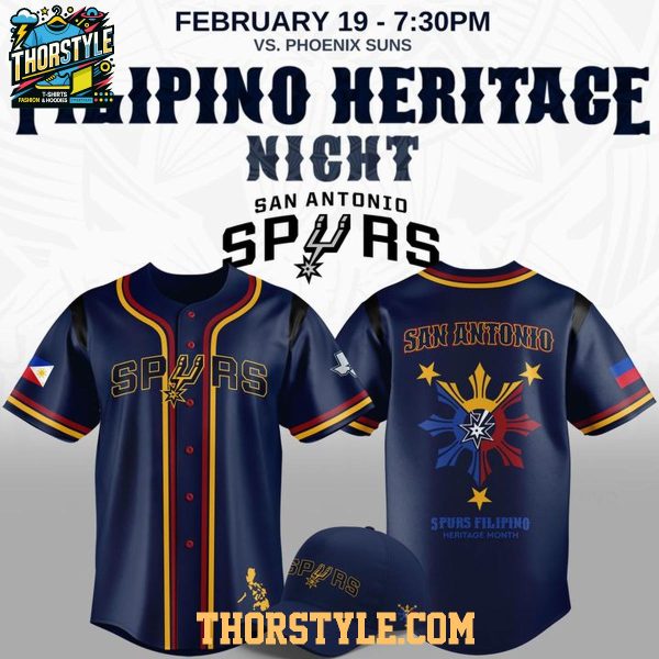 San Antonio Spurs Filipino Heritage Night 2026 NBA Champs Baseball Jersey