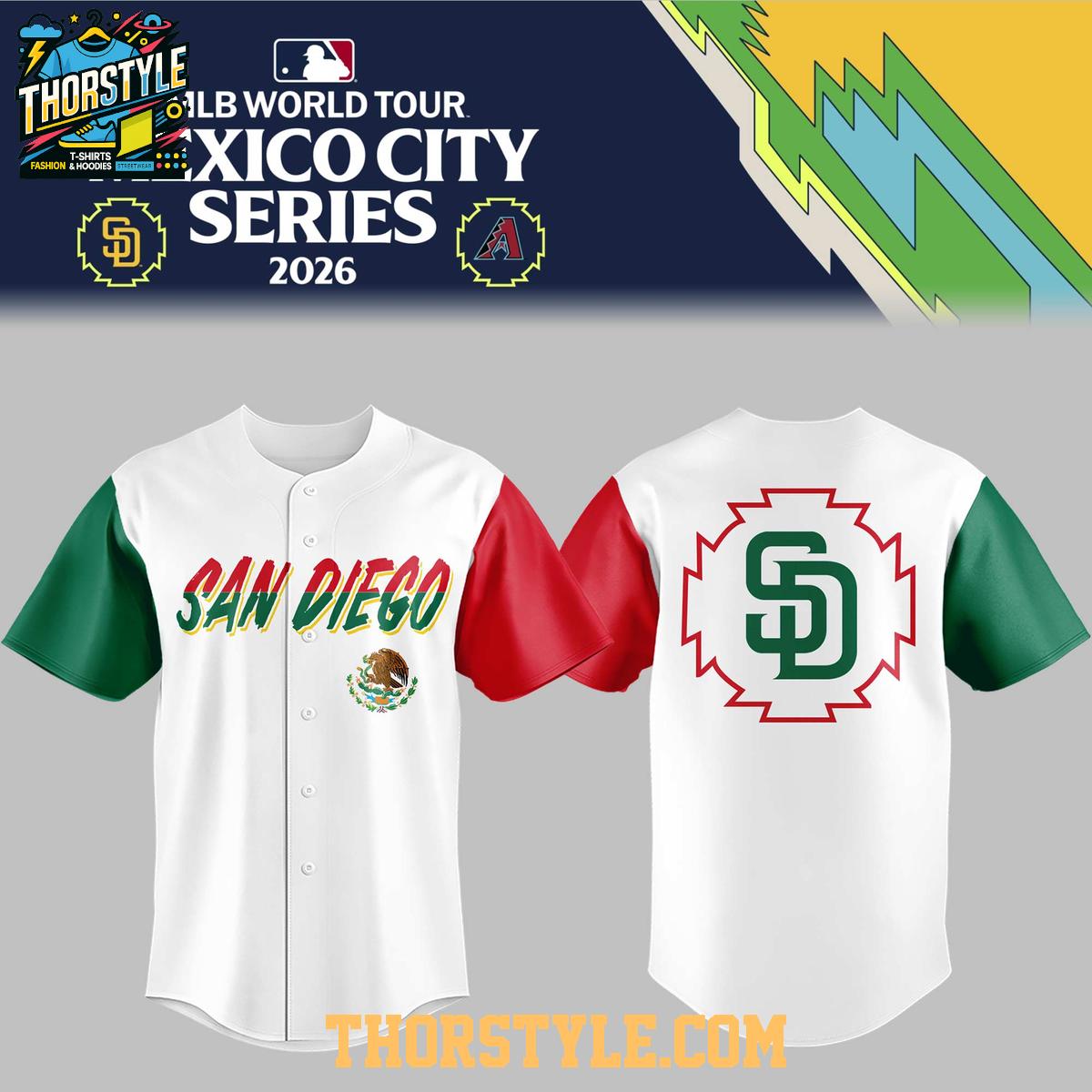 San Diego Padres Mexico City Series 2026 Personalized Baseball Jersey San Diego Padres Mexico City Series 2026 Personalized Baseball Jersey
