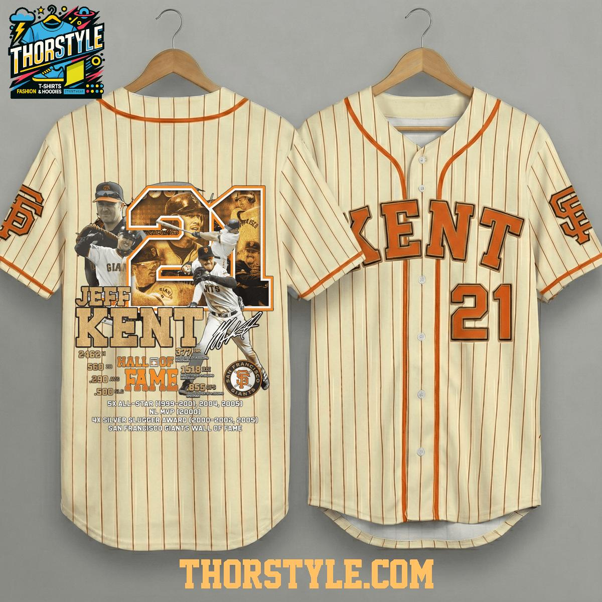San Francisco Giants Jeff Kent Hall Of Fame Personalized Baseball Jersey San Francisco Giants Jeff Kent Hall Of Fame Personalized Baseball Jersey