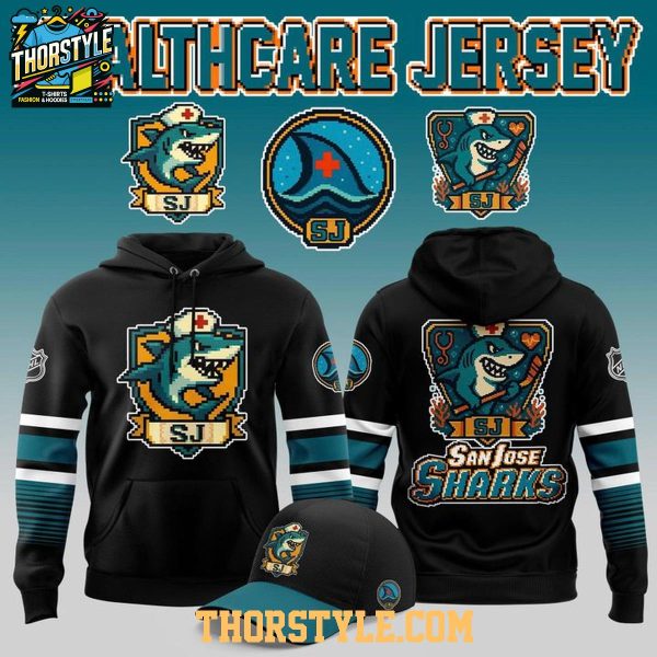 San Jose Sharks 2026 Healthcare Night Behind The Logo Hockey Hoodie T-Shirt