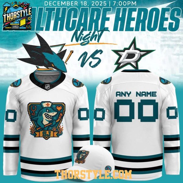 San Jose Sharks Healthcare Heroes Night 2026 Personalized Hockey Jersey