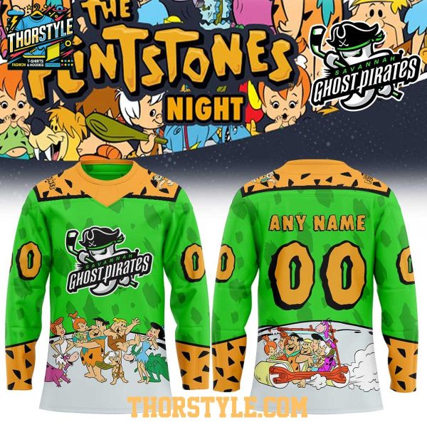 Savannah Ghost Pirates The Flintstone Night 2026 Personalized Hockey Jersey