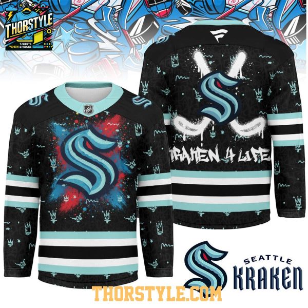 Seattle Kraken Graffiti For Life 2025 Personalized Hockey Jersey