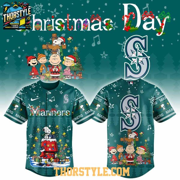 Seattle Mariners Snoopy Peanuts Friends Christmas Carol 2025 Baseball Jersey