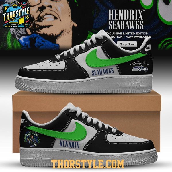 Seattle Seahawks 2025 Jimi Hendrix Crossover Personalized Air Force 1 Shoes