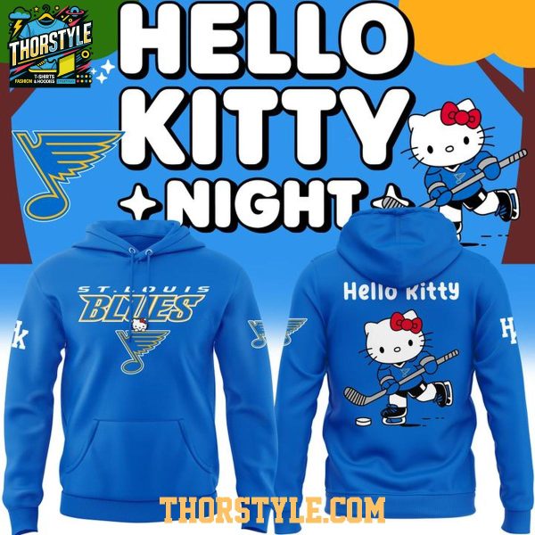 St. Louis Blues x Hello Kitty Night 2025-2026 Game Hoodie T-Shirt