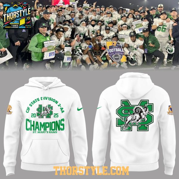 St. Mary’s Rams 2025 CIF State Division 2-AA Champions Hoodie