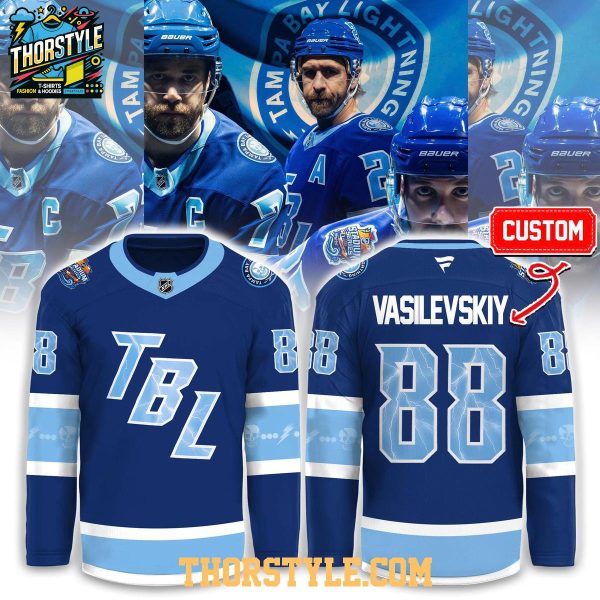 Tampa Bay Lightning 2025 Vasilevskiy Christmas Personalized Hockey Jersey