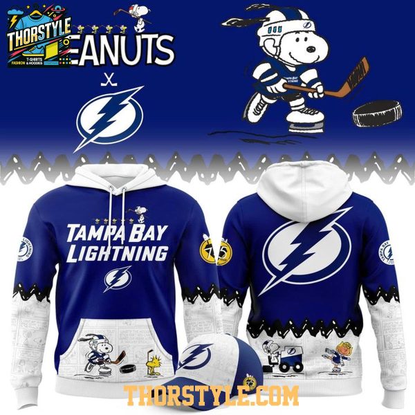 Tampa Bay Lightning Peanuts Night 2025-2026 Snoopy Hockey Hoodie T-Shirt