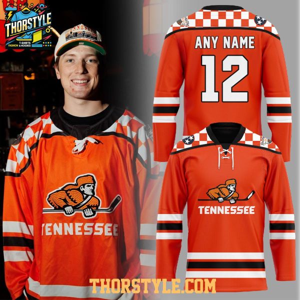 Tennessee Ice Hockey Classic Orange Chuck-A-Puck 2025 Personalized Hockey Jersey