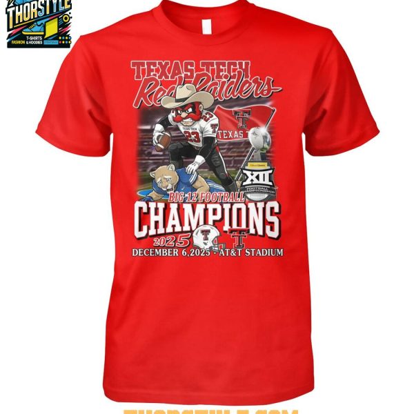 Texas Tech Raiders Big 12 Conference Champions 2025 Victory T-Shirt