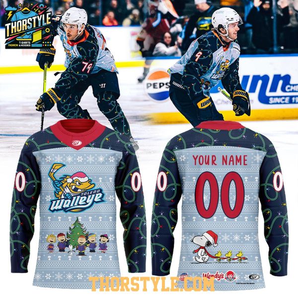 Toledo Walleye Wendy’s Peanuts Charlie Brown X-mas Hockey Jersey