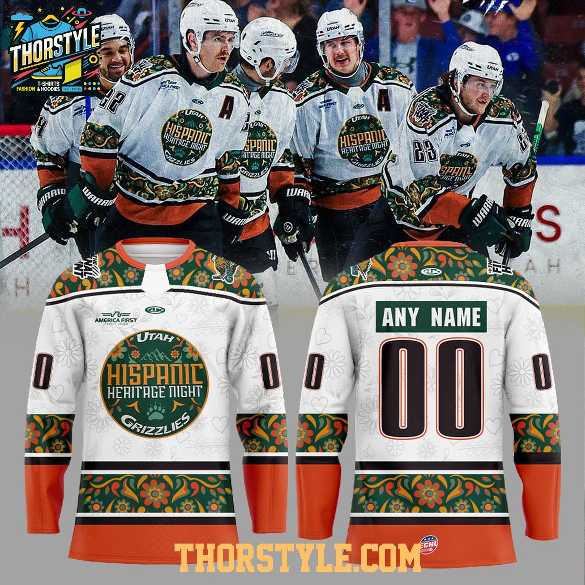 Utah Grizzlies Hispanic Heritage Night 2025 Personalized Hockey Jersey Utah Grizzlies Hispanic Heritage Night 2025 Personalized Hockey Jersey