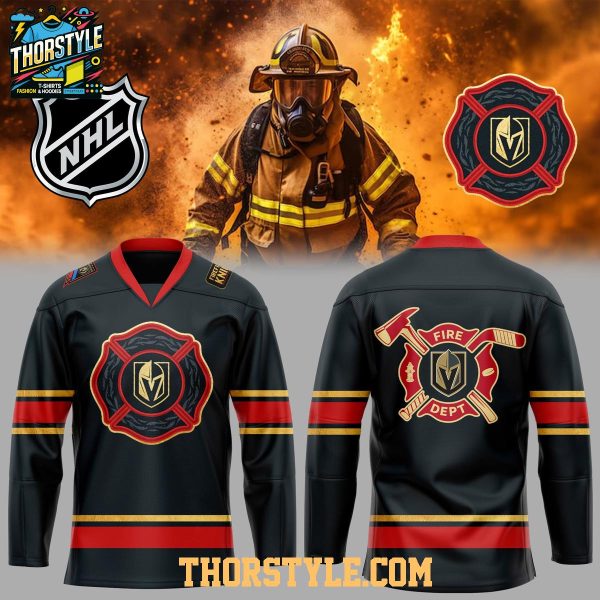 Vegas Golden Knights Firefighter Appreciation 2025 Personalized Hockey Jersey