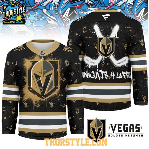 Vegas Golden Knights Graffiti For Life 2025 Personalized Hockey Jersey