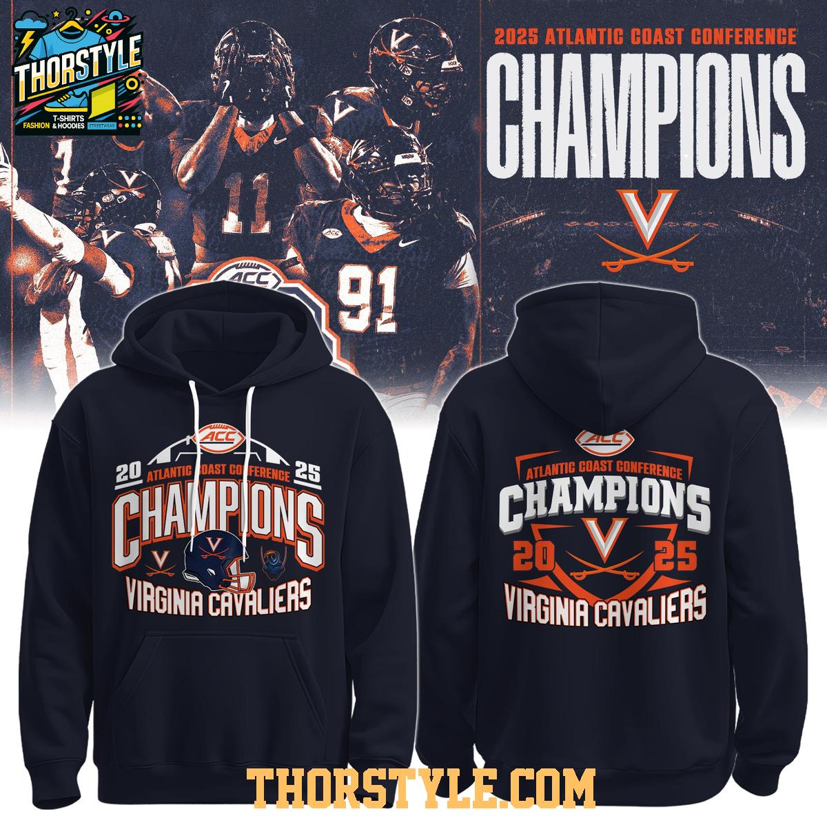 Virginia Cavaliers Atlantic Coast Conference Champions 2025 Hoodie T-Shirt Virginia Cavaliers Atlantic Coast Conference Champions 2025 Hoodie T-Shirt
