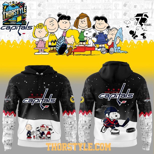Washington Capitals Snoopy Charlie Brown 2025 Peanuts Christmas Hoodie T-Shirt