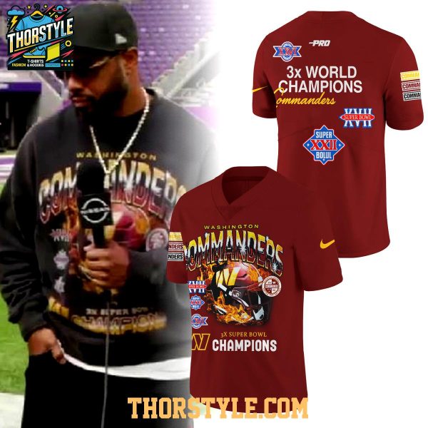 Washington Commanders 3x World Champions Personalized Football Jersey