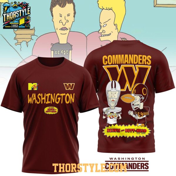 Washington Commanders Beavis And Butt-Head 2025 Hoodie T-Shirt