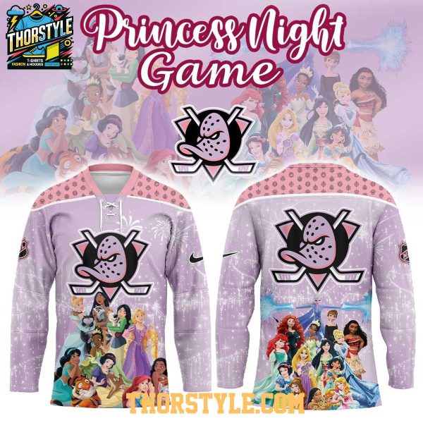 Anaheim Ducks Disney Princess Game Night 2026 Personalized Hockey Jersey
